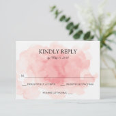 Splash van Roze Bruiloft RSVP Kaart (Staand voorkant)