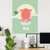 Splash verstandig: Toilet Wall Art Poster (Thuiskantoor)