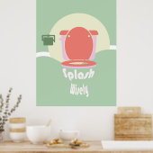 Splash verstandig: Toilet Wall Art Poster (Keuken)