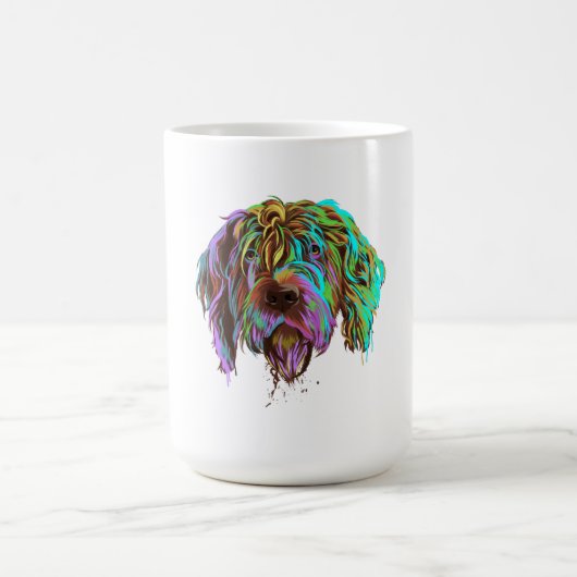 Splash Wirehaired Pointing Griffon Dog Magische Mok (Midden)