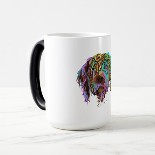 Splash Wirehaired Pointing Griffon Dog Magische Mok (Voorkant links)