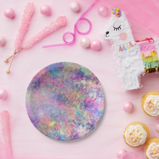 Splashes van Kleur Papieren Bordje (Feest)