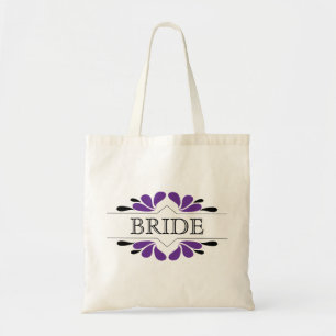 Splashes van Paarse en zwarte BRIDE Tote Bag
