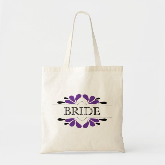 Splashes van Paarse en zwarte BRIDE Tote Bag (Voorkant)