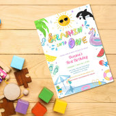 Splashin' in een eerste verjaardagsfeestje kaart