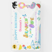 Splashin' in een eerste verjaardagsfeestje spandoek (Verticaal)