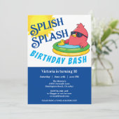 Splashing Birthday Bash-uitnodiging Kaart (Staand voorkant)