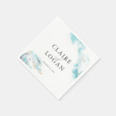 Splashing Blue Waves Coastal Wedding Servet (Hoek)