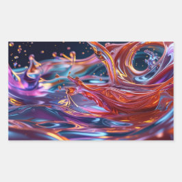 Splashing Color Liquids Rechthoekige Sticker