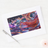 Splashing Color Liquids Rechthoekige Sticker (Envelop)