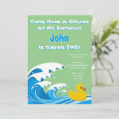 Splashing Duck 2e verjaardag Kaart (Staand voorkant)