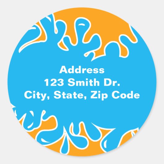 Splashing Fun! Ronde Sticker (Voorkant)