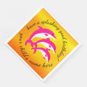 Splashing Good Birthday Dansende Roze Dolphins Servetten (Hoek)