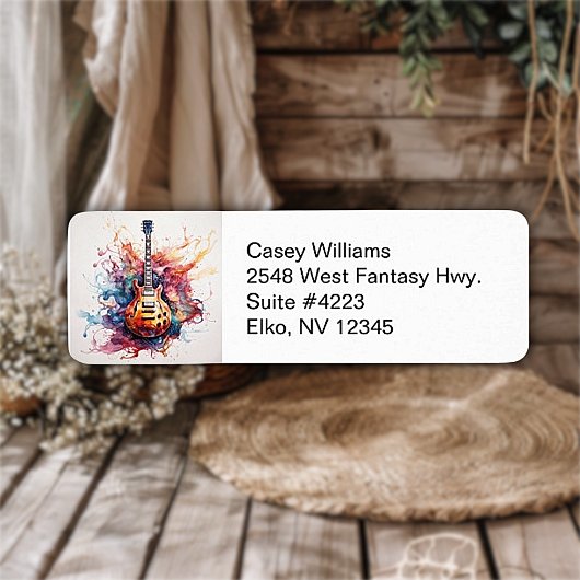 Splashing Guitares Retourner les étiquettes d'adre