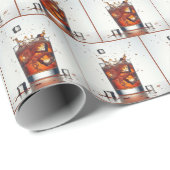 Splashing Ice Cubes in Whiskey Cadeaupapier (Rol Hoek)