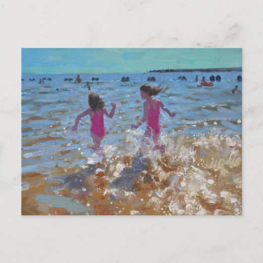 Splashing in het zee Clacton. 2014 Briefkaart (Voorkant)