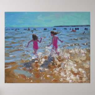 Splashing in het zee Clacton. 2014 Poster