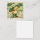 Splashing into Fun: Schattige eendenregen Notitiekaartje (Voorkant / Achterkant)