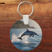 Splashing Leaping Dolphin: een dans van vreugde in Sleutelhanger (Achterkant)