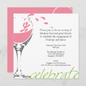 Splashing Merlot Party Invitation Kaart (Voorkant / Achterkant)