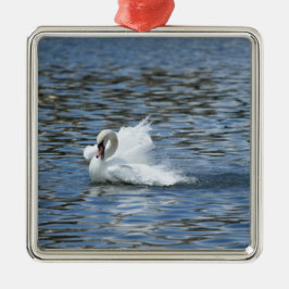 Splashing Swan op het Morton-meer Metalen Ornament