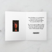 Splashing wijn 104e verjaardagskaart kaart (Binnen)