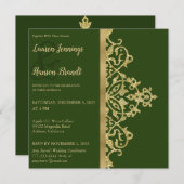 Splashy Gold Elegance Wedding Uitnodiging (Voorkant / Achterkant)