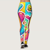 Splashy Happy Emoji Fun Leggings (Achterkant)