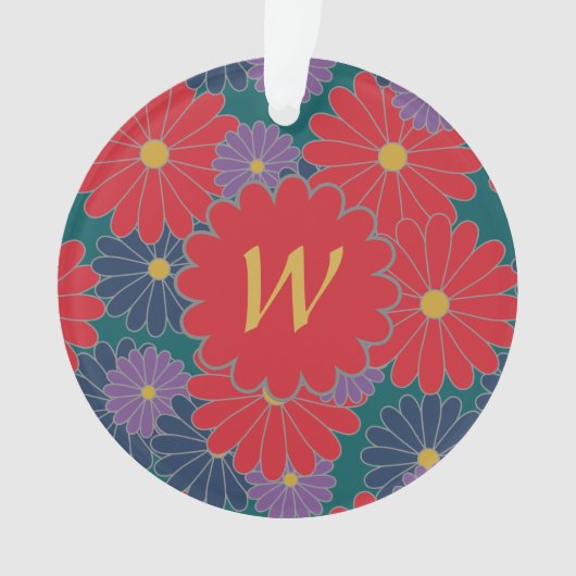 Splashy Herfst Floral Acrylhoudend Ornament (voorkant)