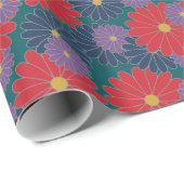 Splashy Herfst Floral Wrapping Paper Cadeaupapier (Rol Hoek)