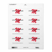 Splashy-monogram | De gunsten van de waterfles Etiket (Full Sheet)