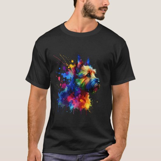 Splasjkunst Norwich Terrier T-shirt (Voorkant)