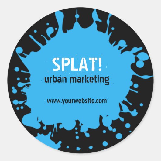Splat! Blauwe Sticker (Voorkant)