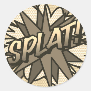 SPLAT  Fun Retro Comic Book Pop Art Ronde Sticker
