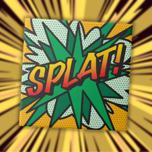 SPLAT Fun Retro Comic Book Pop Art Tegeltje