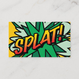 SPLAT Fun Retro Comic Book Visitekaartje