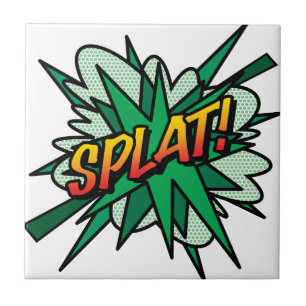 SPLAT Leuke Retro Stripboek Pop Art Tegeltje