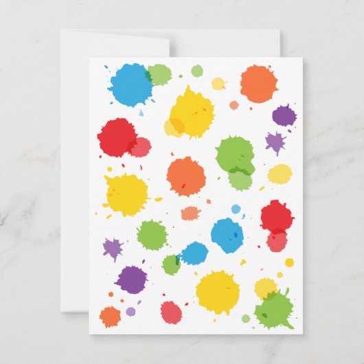 Splat Paintball Kinderverjaardagsfeest Uitnodiging (Achterkant)