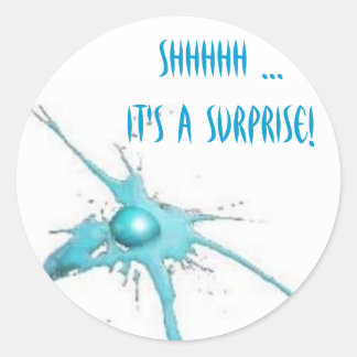 Splat, Shhhhh ... Het is een verrassing! -geperson Ronde Sticker