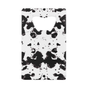 Splatter Black and White Credit Kaart Bottle Open Kredietkaart Flessenopener