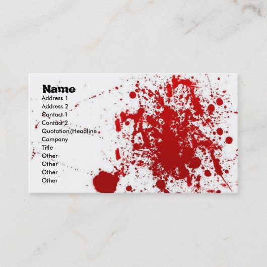 Splatter Card Visitekaartje (Voorkant)