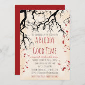 Splatter de sang Invitation d'Halloween Déplaisant (Devant / Derrière)