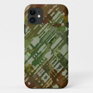 Splatter Design - Groen bruin camouflage iPhone 11 Hoesje