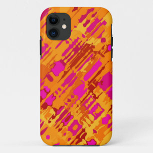 Splatter Design - oranje roze iPhone 11 Hoesje