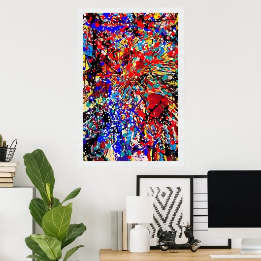 Splatter Expressionisme Poster Verf Splatter (Thuiskantoor)
