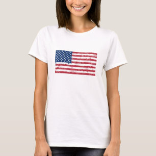 Splatter geschilderde vlag van de Verenigde Staten T-shirt