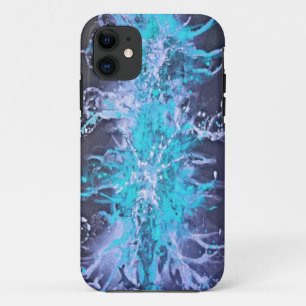 Splatter Grunge Design - blauw iPhone 11 Hoesje