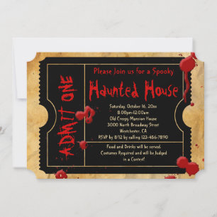Splatter Haunted House Party Ticket Kaart