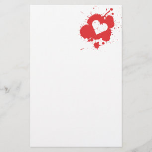 Splatter Heart Stationery 2 Briefpapier