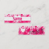 Splatter Hearts roze Mini Visitekaartje (Voorkant / Achterkant)